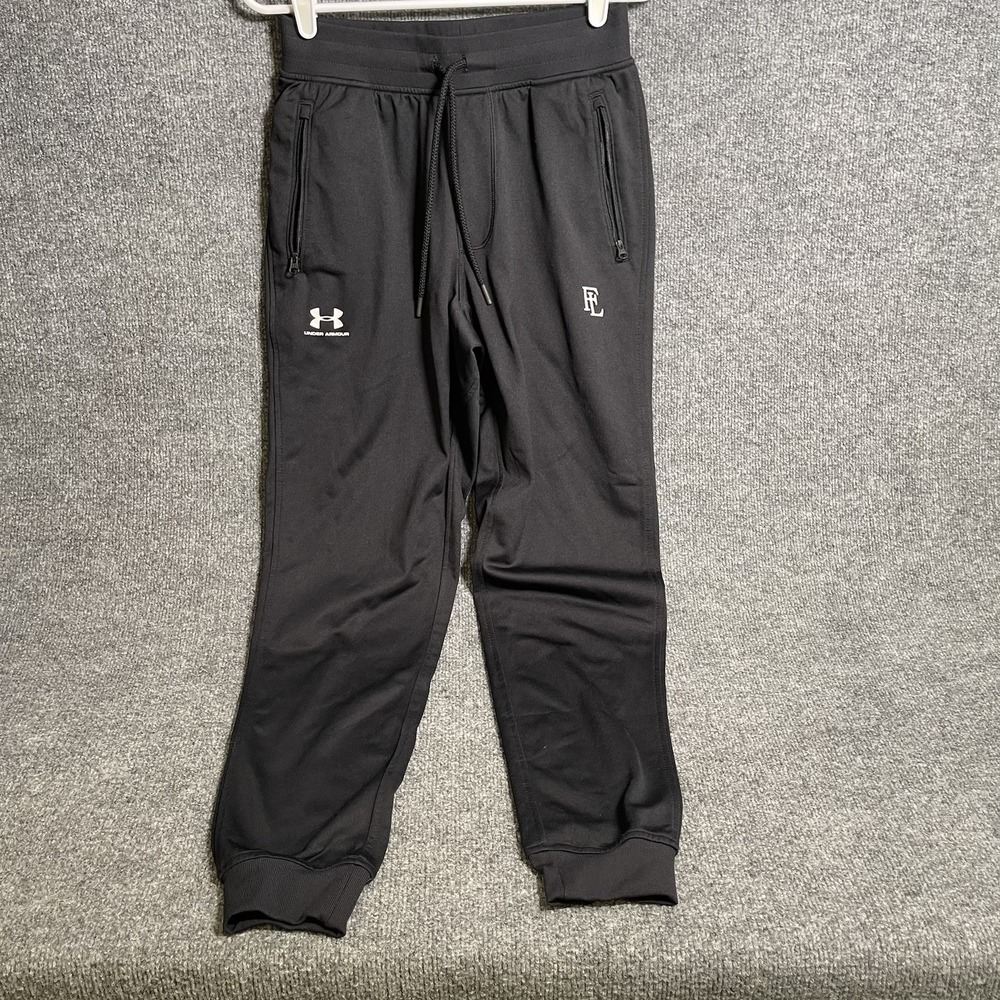 Under Armour Loose Joggers Mens Sz S Black Sportstyle Tricot Knit 1290261 FL